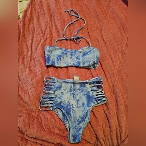 Revamped Sky Blue Tie-Dye Bikini